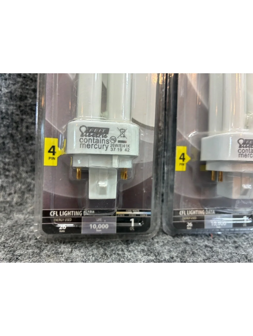Feit Electric 26W Cool White 4-Pin Compact Fluorescent Replacement Bulbs, 2 Pack
